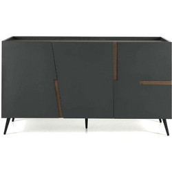 Μπουφές Girona 160x50x86cm Anthracite-Teak Capodarte