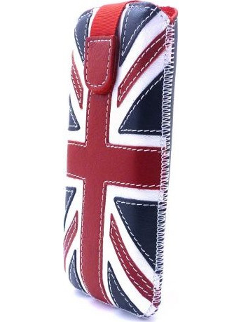 Ancus (Universal Θήκες Κινητών) Θήκη Protect Ancus UK Flag για Apple iPhone SE/5/5S/5C Δέρμα Navy με Λευκή Ραφή