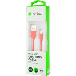 Lamtech Regular USB 2.0 to micro USB Cable Κόκκινο 1m (LAM445165)