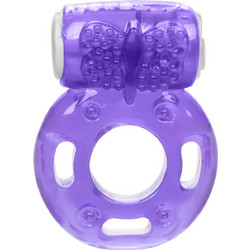 CalExotics Vibrating Ring Ελαστικό Δαχτυλίδι Πέους με Δόνηση 1.3cm Μωβ