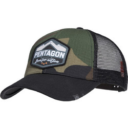 Pentagon Ανδρικό Καπέλο Jockey με Δίχτυ Snapback Υφασμάτινο Μαύρο Παραλλαγής K13048