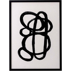 Κάδρο Zaco 82048303 32x42xcm Black-White Bloomingville Κάθετοι Ξύλο,Γυαλί