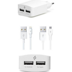 Ttec USB Type-C Cable & USB Wall Adapter White