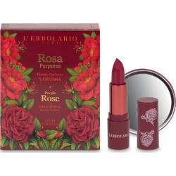 L'Erbolario Rosa Purpurea Limited Edition Beauty Pochette Vanitosa Lipstick + Mirror