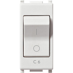 Διακόπτης Mt 1P+N C6 Cb 120-230V Λευκός Plana