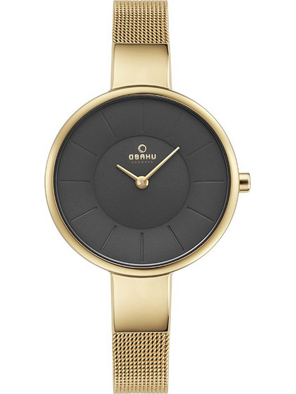 Obaku Sol Γυναικείο Ρολόι με Χρυσό Μεταλλικό Μπρασελέ V149LXGJMG