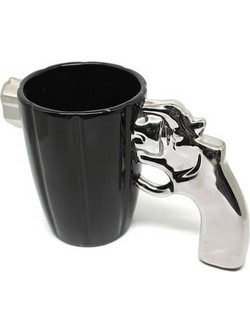 Κεραμική Κούπα Πιστόλι - Pistol Mug - Ασημί