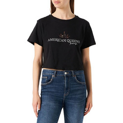 Μπλούζα Κοντομάνικη Kendal + Kylie Loose Cropped T-shirt KKW3611640-BLACK Γυναικείο