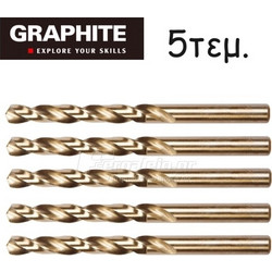 Τρυπανι μεταλλου Φ 8.0x117mm HSS-Co TOPEX GRAPHITE 57H046 5τεμ. 222107