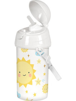 Safta Sun Παιδικό Μπουκάλι Πλαστικό BPA Free με Καλαμάκι Λευκό 500ml
