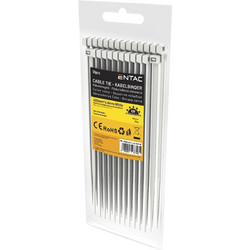 Entac Δεματικά 400x4.8mm Λευκά 50τμχ (ECT-4.8-400-W)