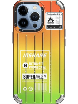 Θήκη iPhone 14 Pro ROCK Gradient Color Pet Series με εξαιρετικά ενυσχιμένες γωνίες Πλάτη από Premium TPU πορτοκαλί / πράσινο