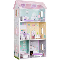 Ecotoys Ξύλινο Κουκλόσπιτο Anna Τριώροφο με Έπιπλα 00115469