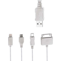 POWERTECH καλώδιο USB 4 in 1 PT-214, 1m, λευκό