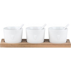 Ντιπάκια Με Κουτάλια Σε Βάση Served Three Ways (Σετ 7Τμχ) LBTRD0015691 21,5x7x5,5cm Natural-White Ra Πορσελάνη