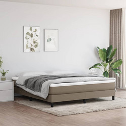 vidaXL Κρεβάτι Boxspring Υφασμάτινο με Στρώμα 100x200cm Taupe 180x200cm 3144097