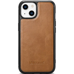 iCarer Oil Wax Leather Back Cover Camel Tan (iPhone 14)