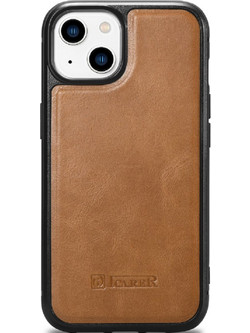 iCarer Oil Wax Leather Back Cover Camel Tan (iPhone 14)
