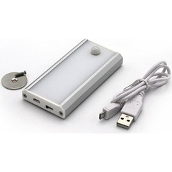 Adeleq Φωτιστικό LED Ντουλάπας L77x12mm Με Ανιχνευτή Κίνησης Επαναφορτιζόμενο 1W Ορθογώνιο Ασημί 4-103