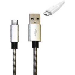 ΚΑΛΩΔΙΟ ΤΑΧΕΙΑΣ ΦΟΡΤΙΣΗΣ ΜΕΤΑΛΛΙΚΟ MICRO USB ΑΣΗΜΙ 1m (GS05)