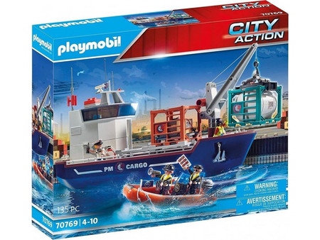 Playmobil City Action Φορτηγό Πλοίο με Γερανό Φορτοεκφόρτωσης για 4-10 Ετών 5253