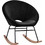 HomeMarkt Κουνιστή Πολυθρόνα Βελούδινη Μαύρη Paulina HM8399.04