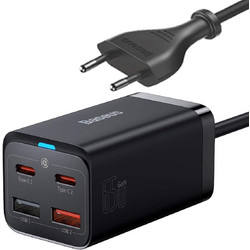 Baseus Φορτιστής Χωρίς Καλώδιο με 2 Θύρες USB-A & 2 Θύρες USB-C 65W Power Delivery & Quick Charge 4.0 Black CCGP040101
