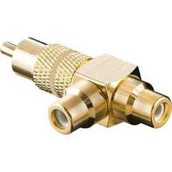 LZ553G Αντάπτορας RCA Αρσενικό σε 2x RCA Θηλυκό (Τ) Επίχρυσο (RP046)