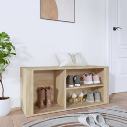 vidaXL Παπουτσοθήκη Σκαμπό Ξύλινη Sonoma Μ100xΠ35xΥ45cm 816923
