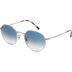 Ray-Ban RB3565 003/3F Ανδρικά Γυαλιά Ηλίου Πολυγωνικά Μεταλλικά Ασημί με Μπλε Degradee Φακό