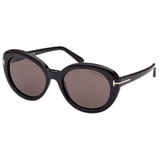 Tom Ford FT1009 01A Γυναικεία Γυαλιά Ηλίου Οβάλ Κοκάλινα Μαύρα με Μαύρο Φακό