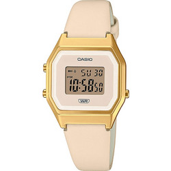 Casio Vintage Ψηφιακό Γυναικείο Ρολόι Χρονογράφος με Ροζ Δερμάτινο Λουράκι LA-680WEGL-4EF