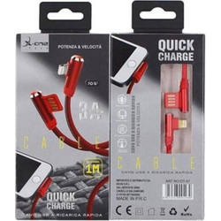 USB-A to Lightning Cable 1m Red X-ONE
