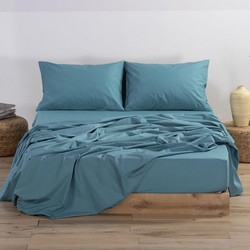 Nef-Nef Σεντόνι Υπέρδιπλο Βαμβακερό 240x270 Basic 1104 Dusty Petrol