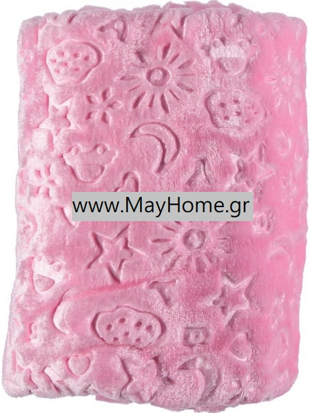 MayHome Κουβέρτα Κούνιας Βελουτέ 100x120 Φούξια
