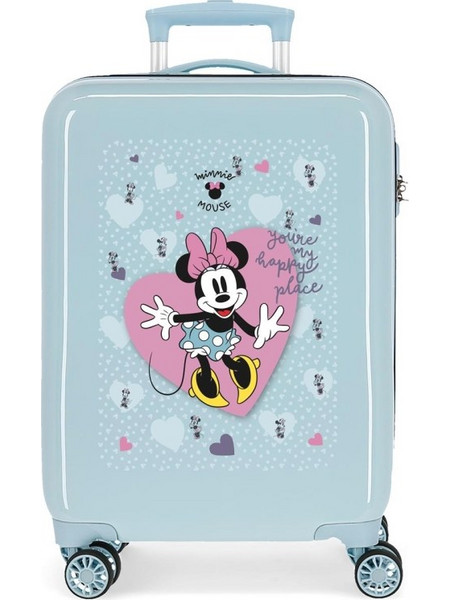 Disney Minnie My Happy Place Παιδική Βαλίτσα Καμπίνας 55x38x20cm με 4 Ρόδες Γαλάζια