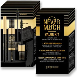 Bella Oggi Never2Much Eye Kit Double Effect Mascara 01 Black Onyx 12ml, Eye Pencil 01 Never So Black & Color Affair Pearl & Shine Eyeshadow