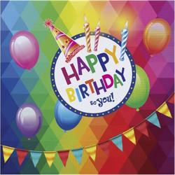 Funny Fashion - Χαρτοπετσέτες Happy Birthday 20 Pcs 33 εκ 80248