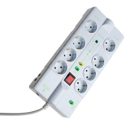 Πολύπριζο 8 θέσεων 1 USB 1 RJ45 1 RJ11 1 Coax. | Geyer | GES-016