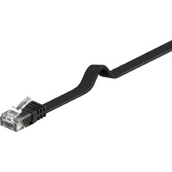 Goobay Flat U/UTP Cat.6 Καλώδιο Δικτύου Ethernet 10m Black