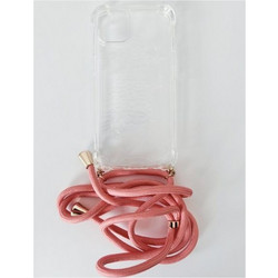 GOOSPERY CLEAR CASE WITH STRAP IPHONE 13 (PINK)