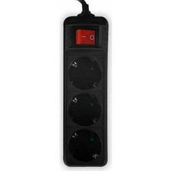 LAMTECH POWER STRIP WITH SWITCH 3 OUTLETS BLACK 3M LAM113270