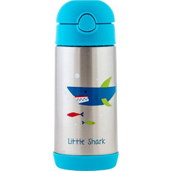 Stephen Joseph Shark Παιδικό Μπουκάλι Θερμός Ανοξείδωτο BPA Free με Καλαμάκι Μπλε 350ml