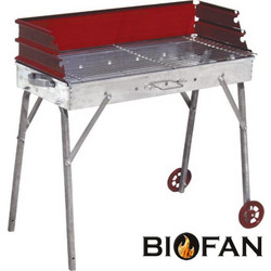 Biofan Γαλβανιζέ Ψησταριά Κάρβουνου με Ρόδες και Σούβλα Επιφάνειας 78x65cm 10427