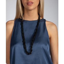 AGGEL W LUREX HANDMADE KNITTED CHAIN - SS28165K-7 BLACK