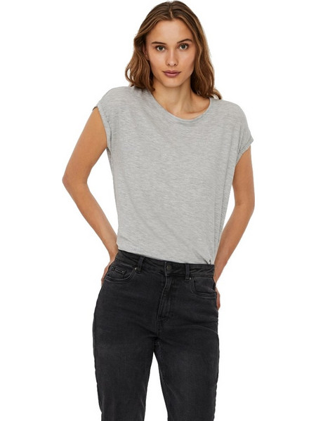T-shirt loose fit light grey 10187159 Vero Moda