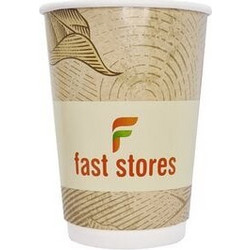 FAST STORES χάρτινα ποτήρια καφέ, 8oz, χωρίς καπάκι, 20τμχ