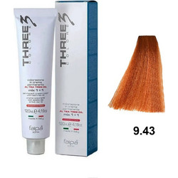 Faipa Three Color 9.43 Ξανθό Πολύ Ανοιχτό Χάλκινο Χρυσαφί Μόνιμη Βαφή Μαλλιών 120ml