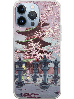 Θήκη Ukiyo-e - Cherry Blossom iPhone 13 Pro Flexible TPU (Διάφανη Σιλικόνη)