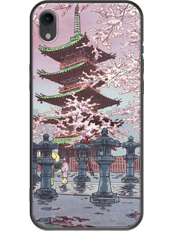 Θήκη Ukiyo-e - Cherry Blossom iPhone XR Black TPU (Μαύρη Σιλικόνη)